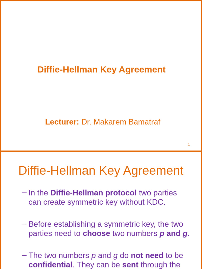 L1-1 - Diffie Hellman Key Agreement | PDF