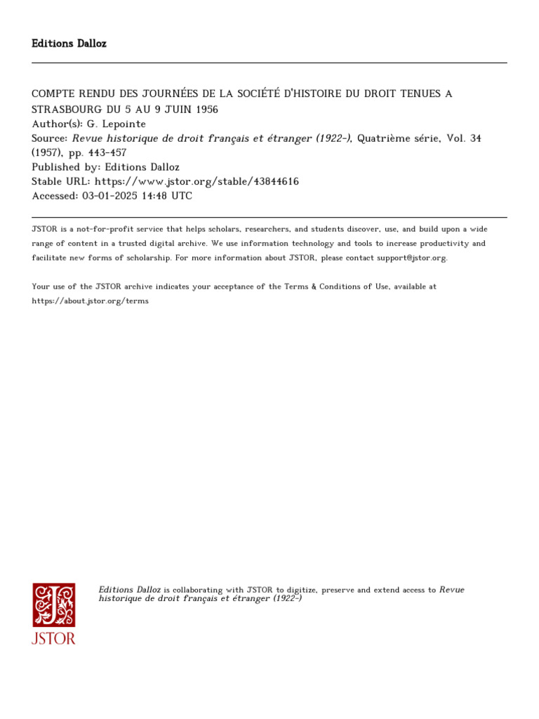 Compte rendu des Journées d'Histoire du Droit | PDF