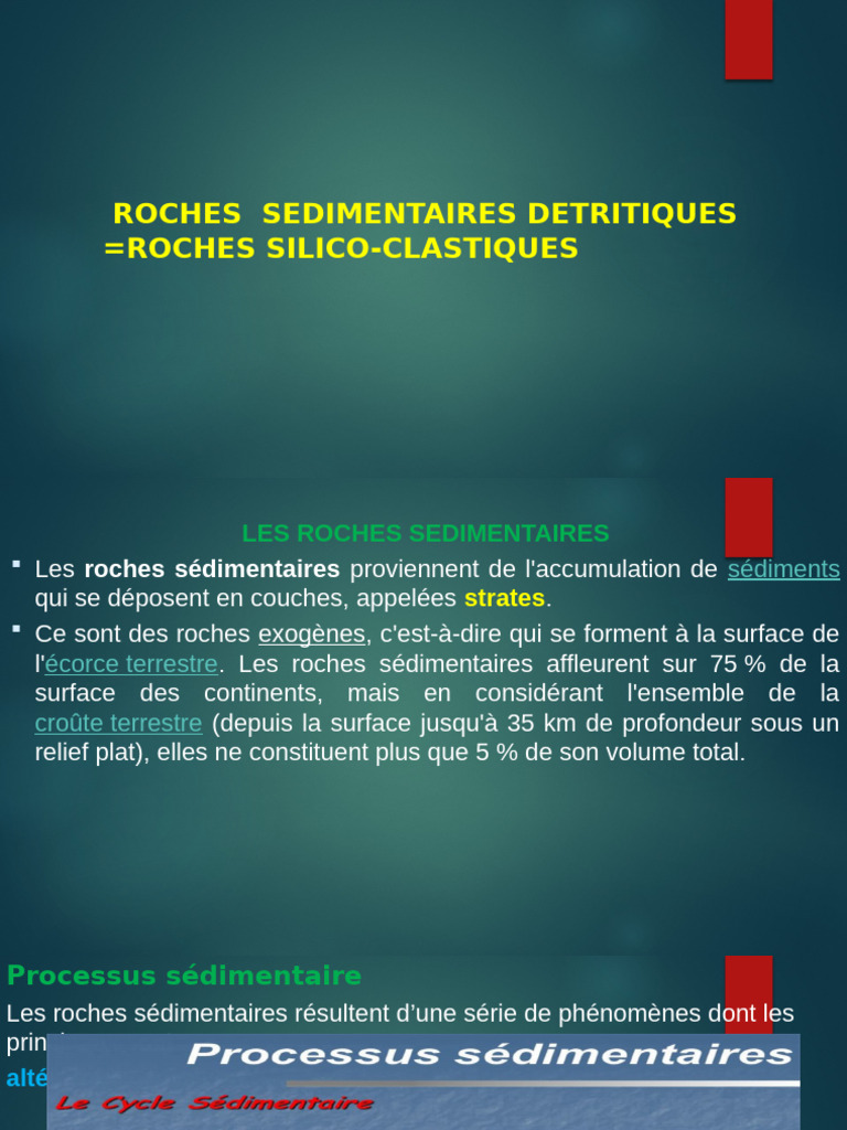Roches Sédimentaires Détritiques | PDF | Roche sédimentaire | Grès