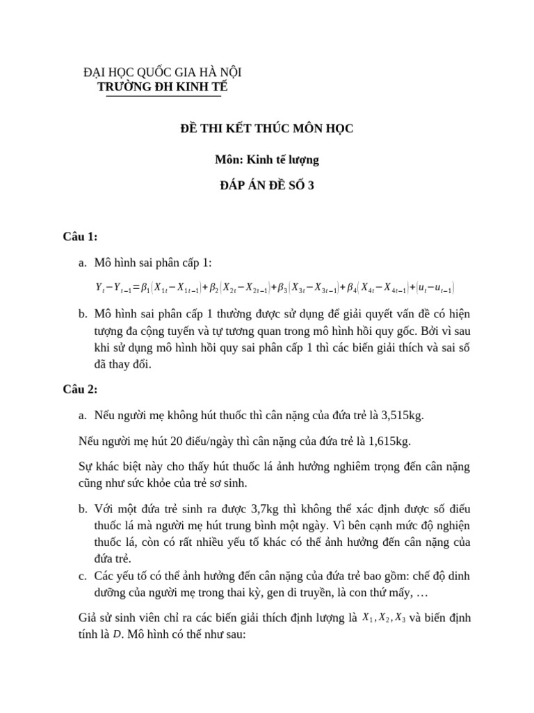 Dap An 3 | PDF