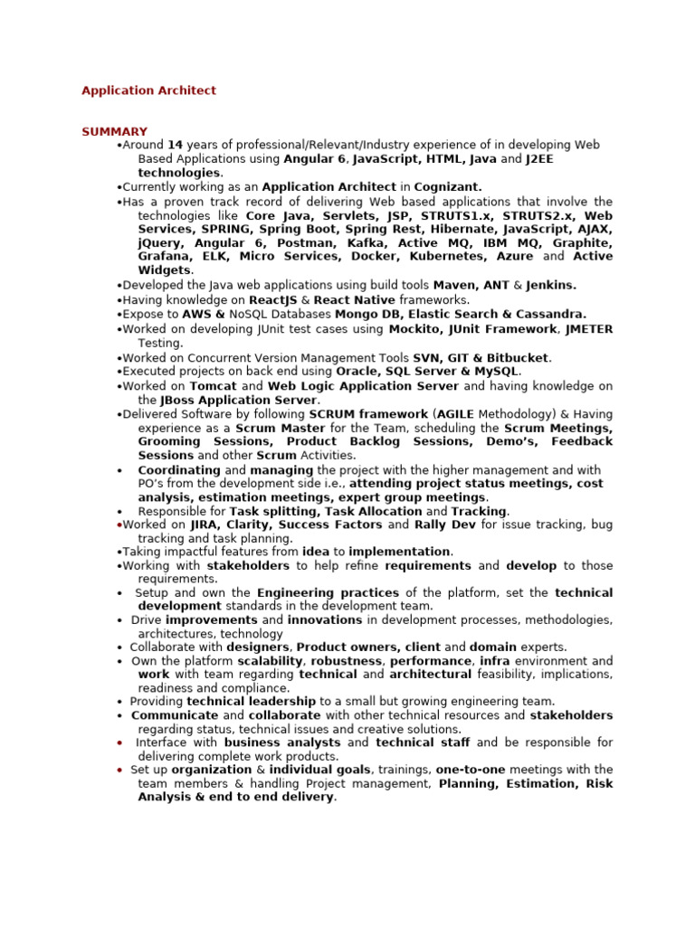 Application Architect-Manager-1-1-4-3-3 | PDF | Scrum (Software ...