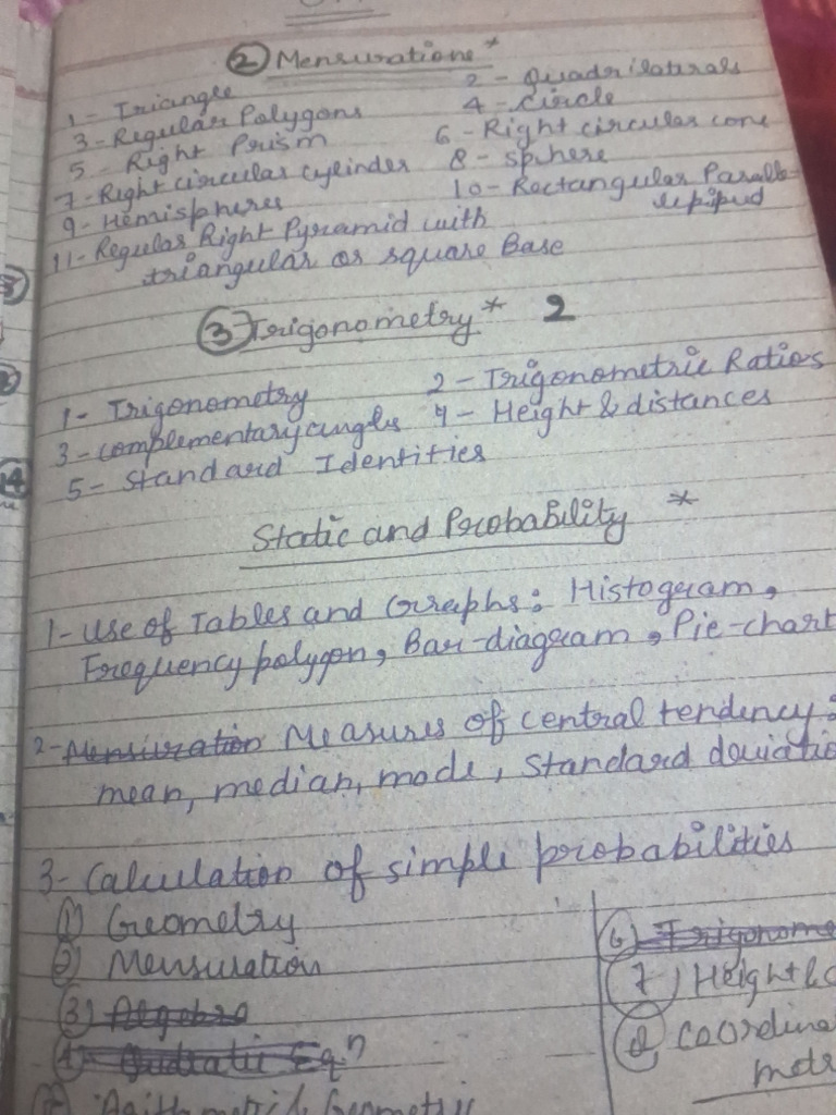 Math Hand Written Notes | PDF