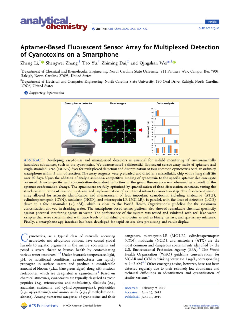 Aptamer-Based Fluorescent Sensor Array For Multiplexed Detection | PDF ...