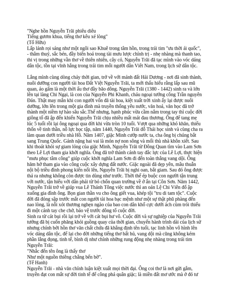 NGUYỄN TRÃI | PDF