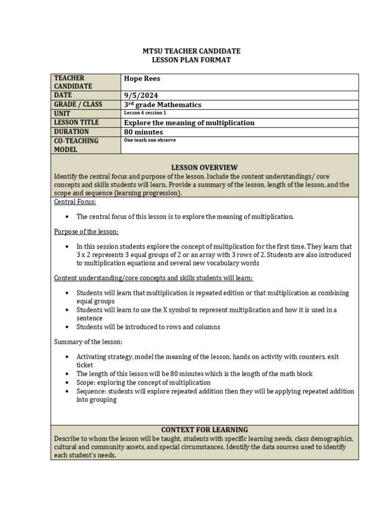 Lesson 4 Session 1 MT Observation | PDF | Educational Assessment | Learning