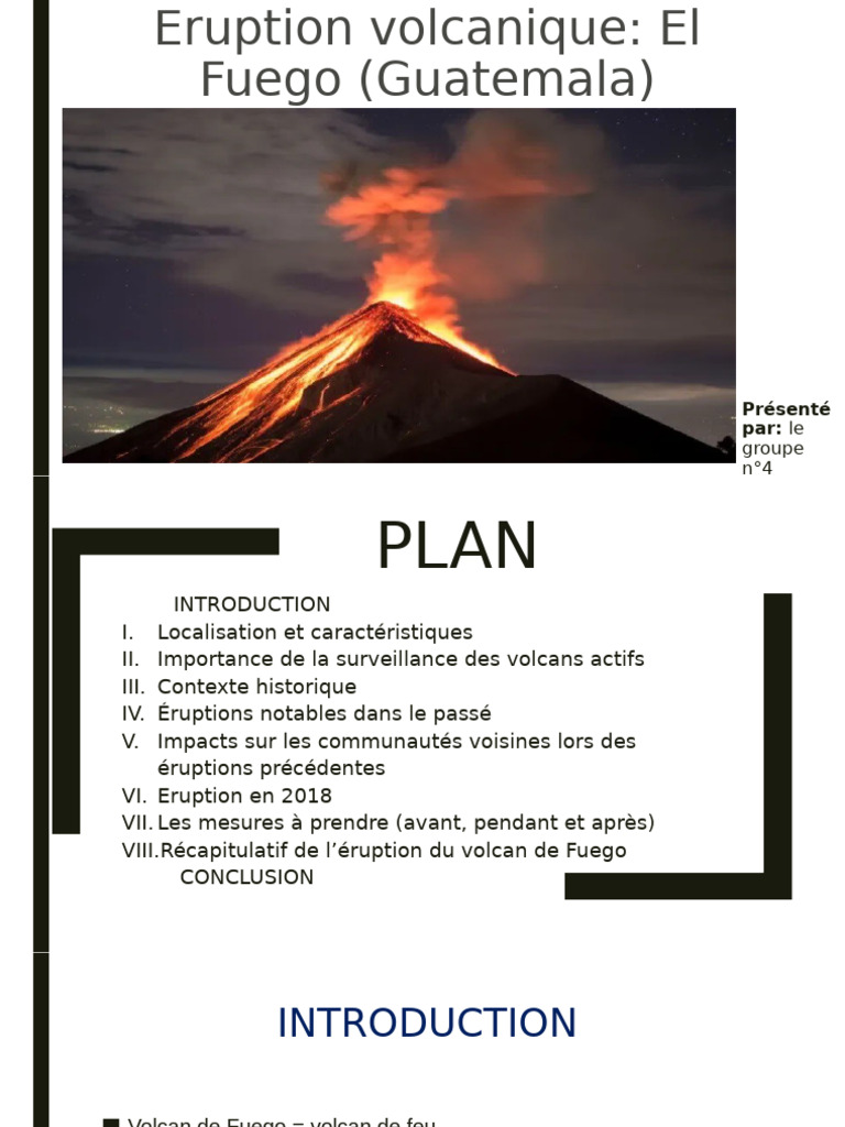Éruption du volcan El Fuego : impacts et mesures | PDF | Volcan | Types ...