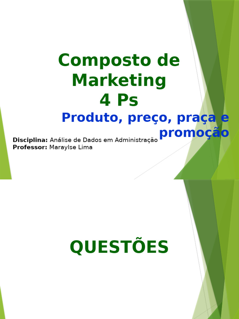 Mix de Marketing - Atividades Sobre Composto de Marketing | PDF