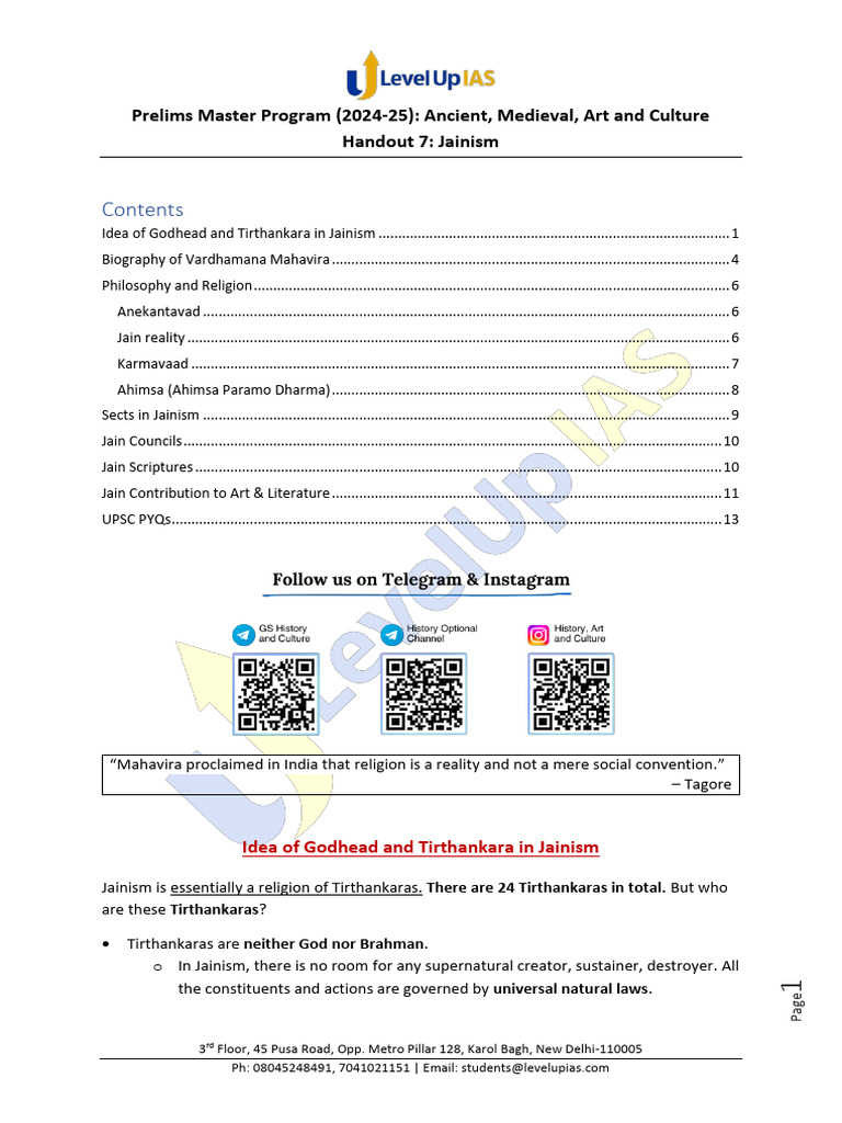 Jainism: Teachings and Tirthankaras | PDF | Indian Religions | Indian ...