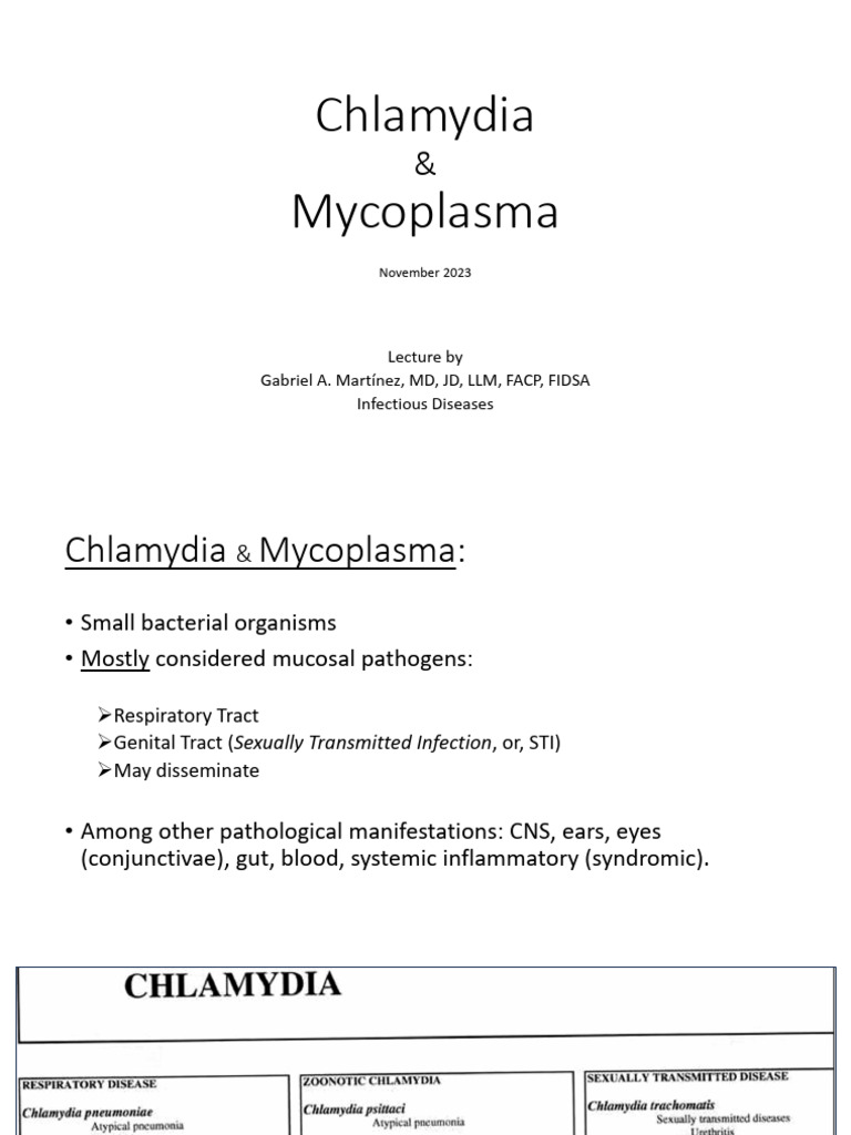 Chlamydiacae & Mycoplasma 2023 | PDF | Sexually Transmitted Infection ...