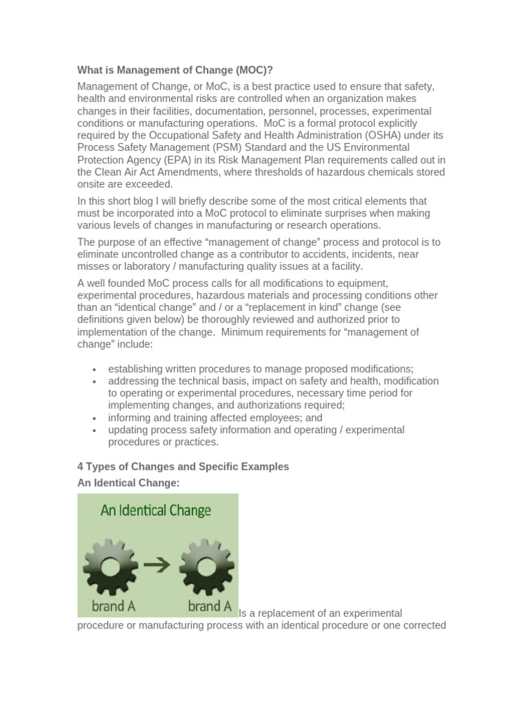What Is MoC | PDF | Safety | Occupational Safety And Health