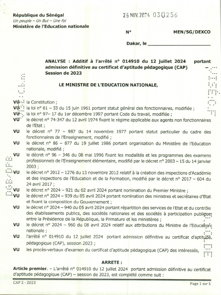 Arrete Cap1 2023 | PDF