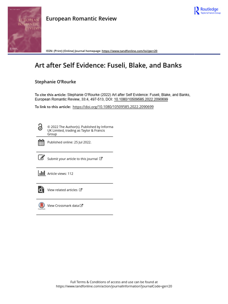 Art After Self Evidence Fuseli Blake and | PDF | Race (Human ...