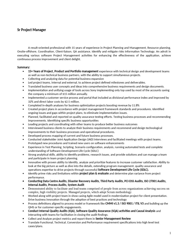 GR Senior PMP | PDF | Scrum (Software Development) | Software ...