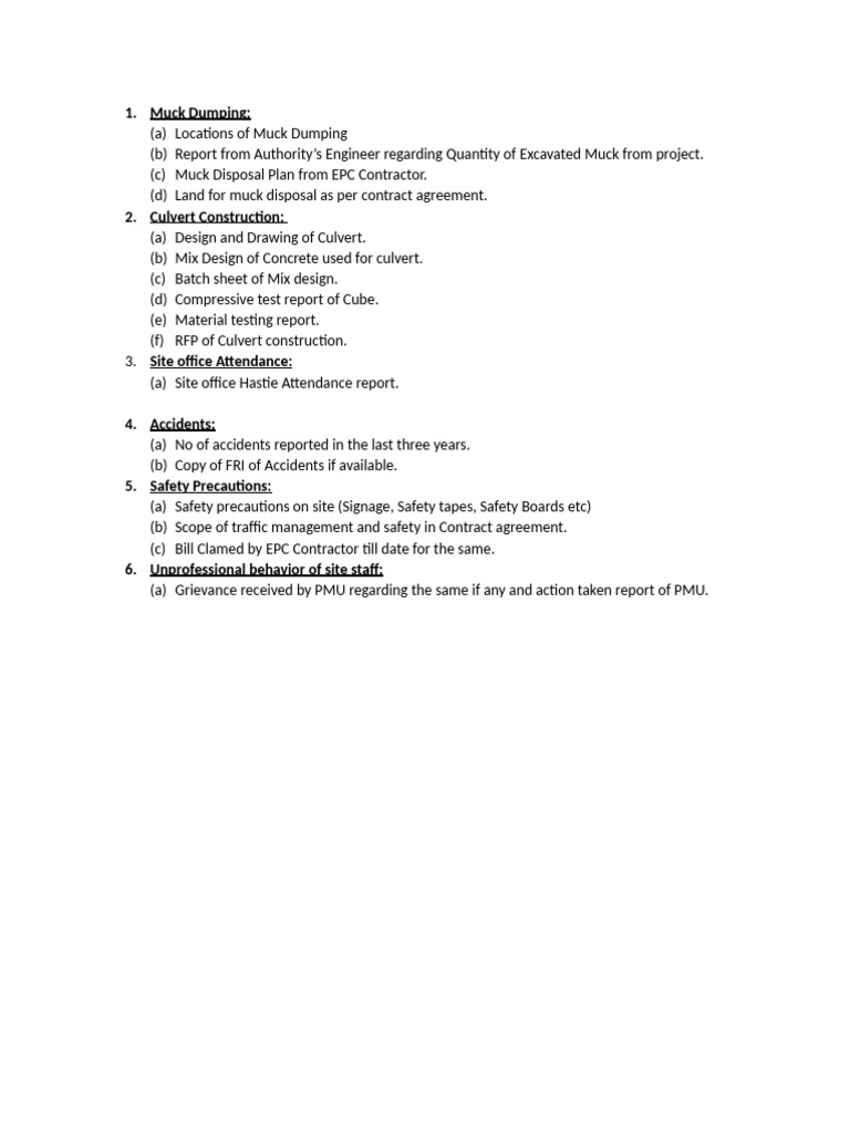 Muck Disposal Plan and Locations | PDF