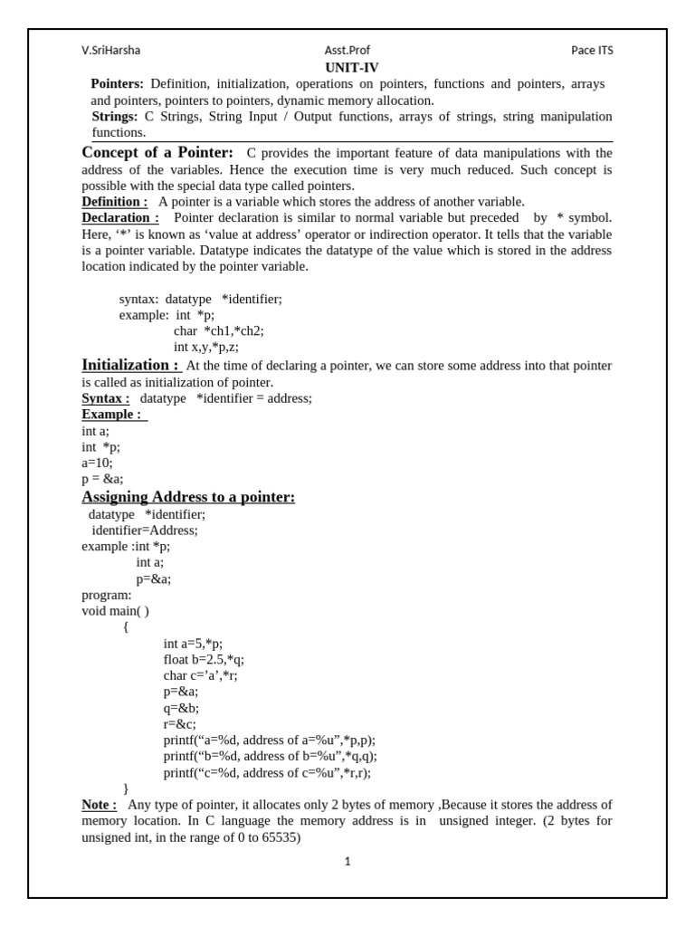 Memory Size of String "abcd" in C | PDF | Pointer (Computer Programming ...