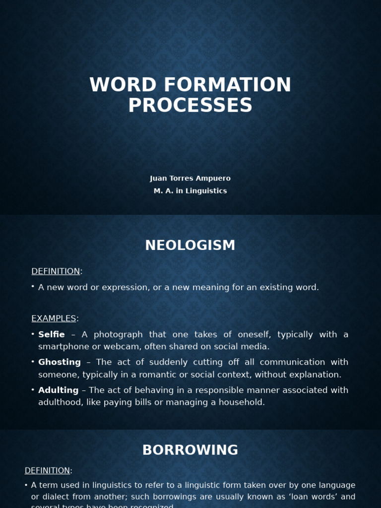 Word Formation Processes Explained | PDF | Word | Noun
