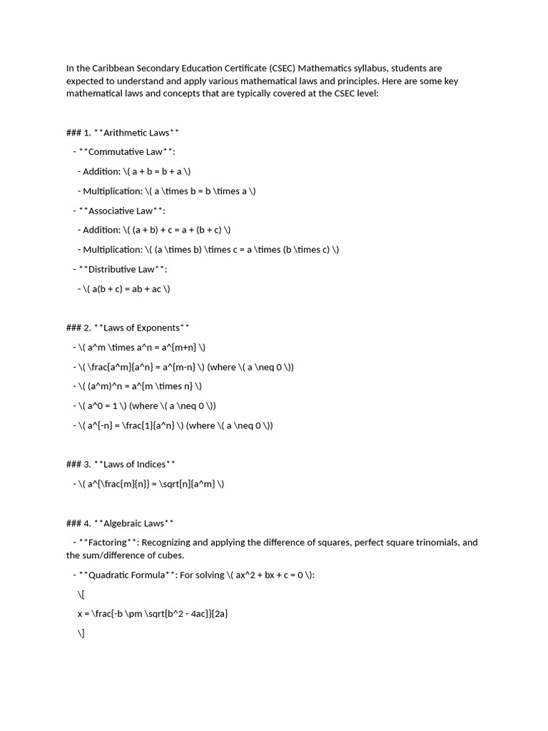 math laws | PDF | Trigonometric Functions | Triangle