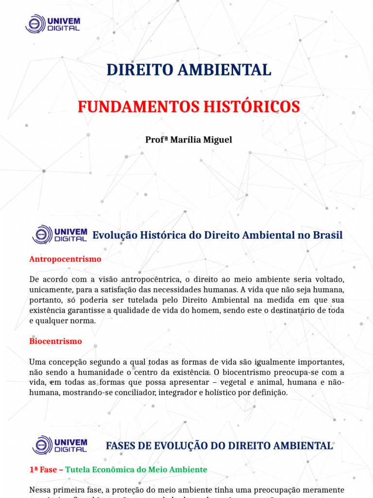 Evolução do Direito Ambiental no Brasil | PDF | Direito Ambiental ...
