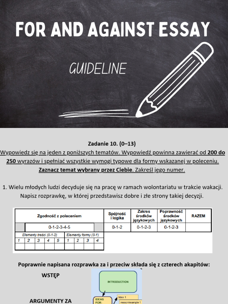 For and Against Essay | PDF