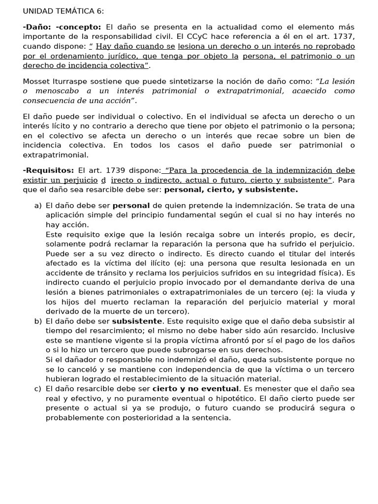 Concepto y Clasificación del Daño en Derecho | PDF | Daños y perjuicios ...