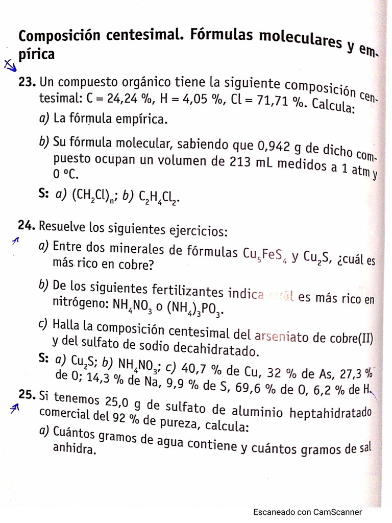Fórmula Empírica y Molecular | PDF