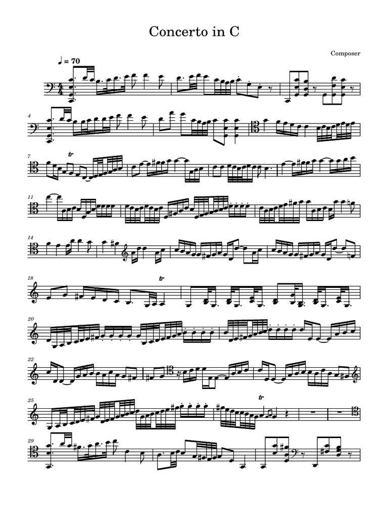 Concerto in C: Musical Composition Guide | PDF | Concerto | Classical ...