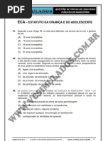 ECA - ESTATUTO DA CRIANÇA E DO ADOLESCENTE - SIMULADO 2012