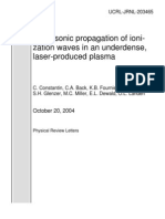 C. Constantin et al- Supersonic propagation of ionization waves in an under-dense, laser-produced plasma