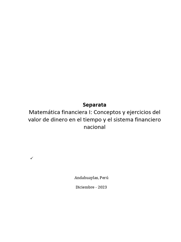 Matemática Financiera: Conceptos Clave y Ejercicios | PDF | Finanzas ...