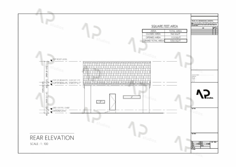 Rear Elevation 1056 SQFT | PDF