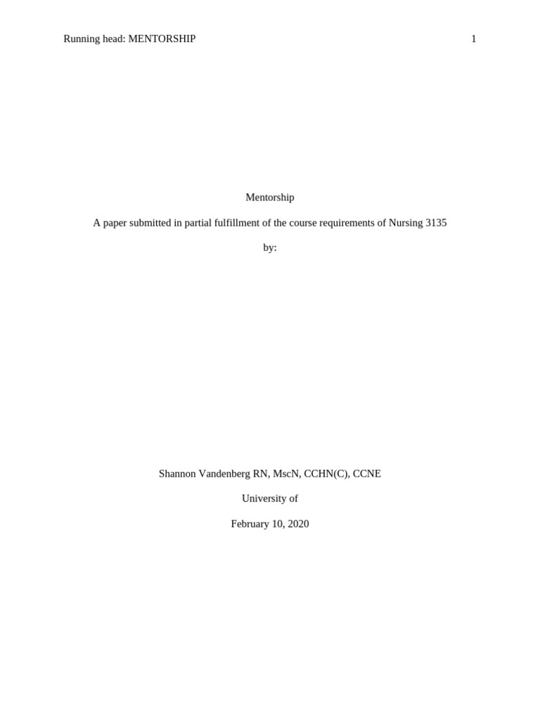 Mentorship Pdf Mentorship Nursing