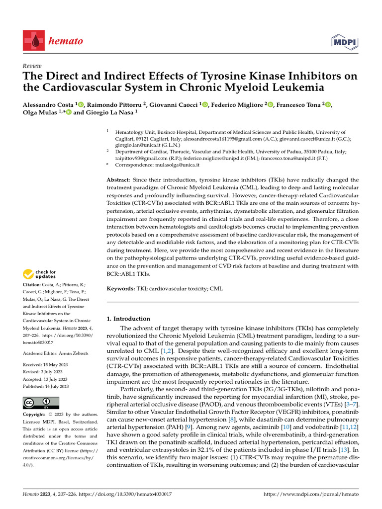 The Direct and Indirect Effects of Tyrosine Kinase Inhibitors On | PDF ...