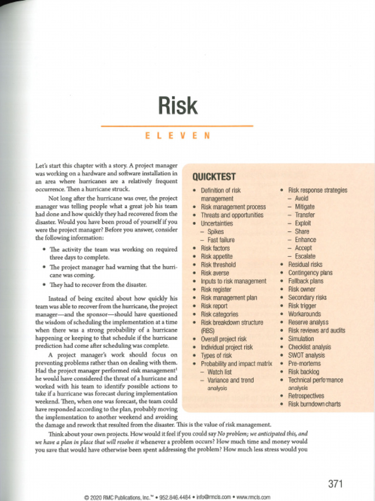RMP From Risk | PDF