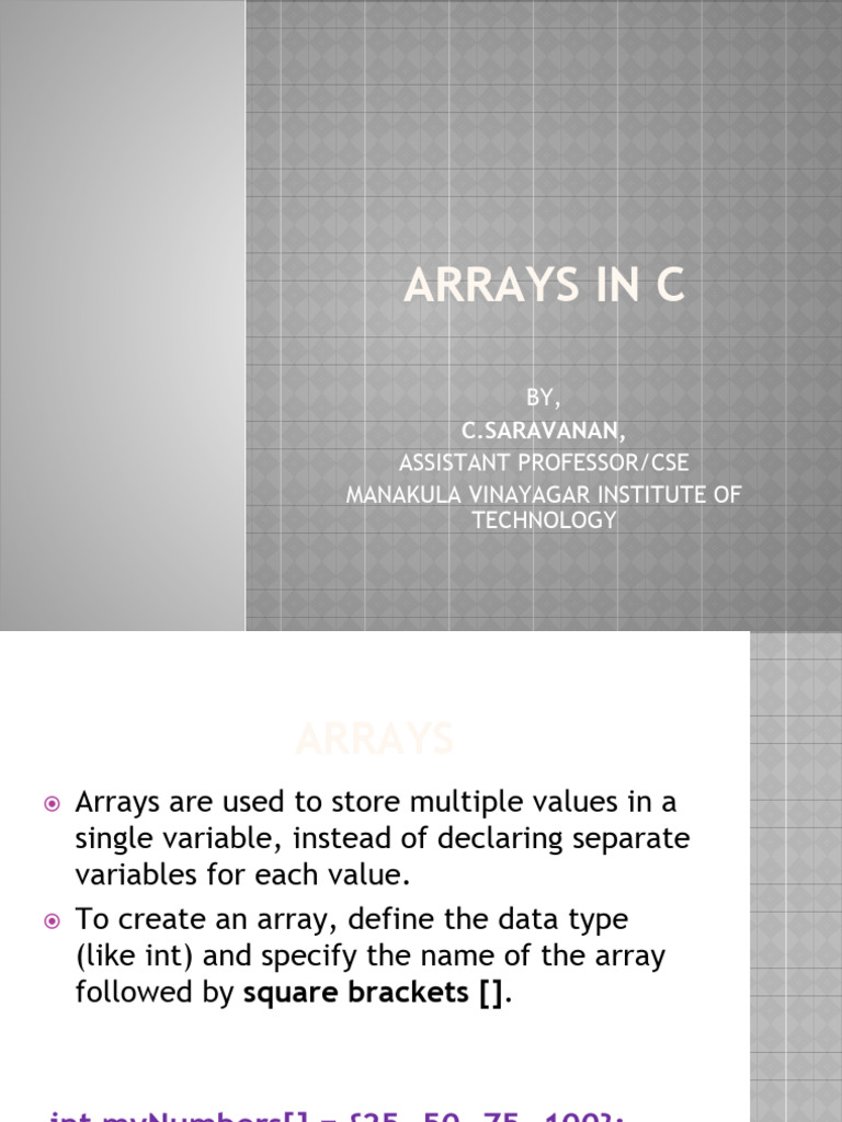 arrays ppt | PDF