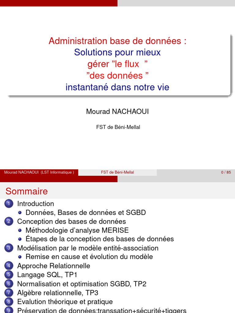 Gestion des bases de données et SGBD | PDF | Bases de données | NoSQL