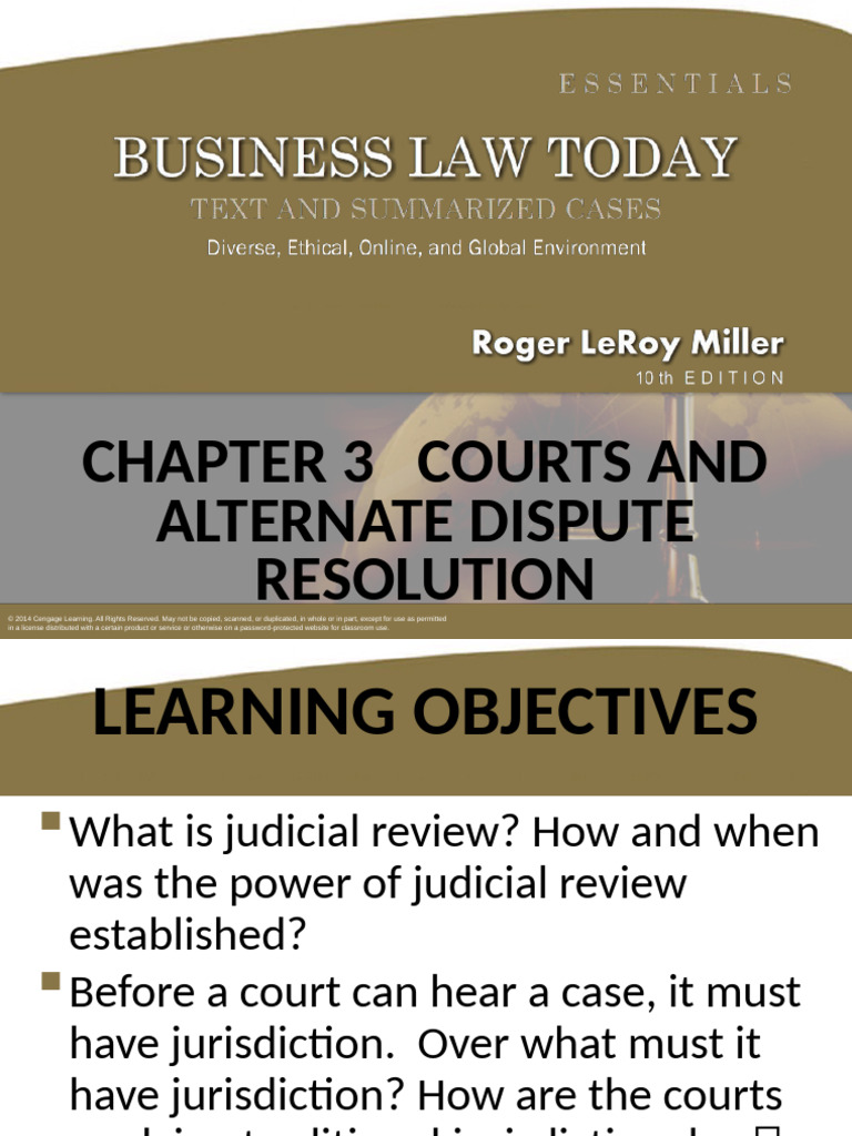 WK2-Chapter 3 Courts and Alterntive Dispute Resolution | PDF ...