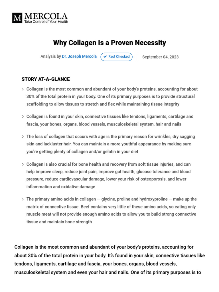 Collagen's Role in Joint and Bone Health | PDF | Collagen | Gelatin