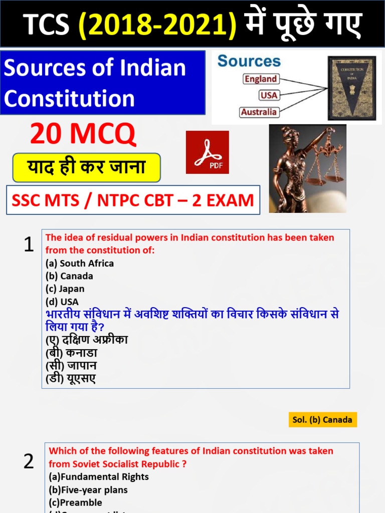 Sources of Indian Constitution ( | PDF