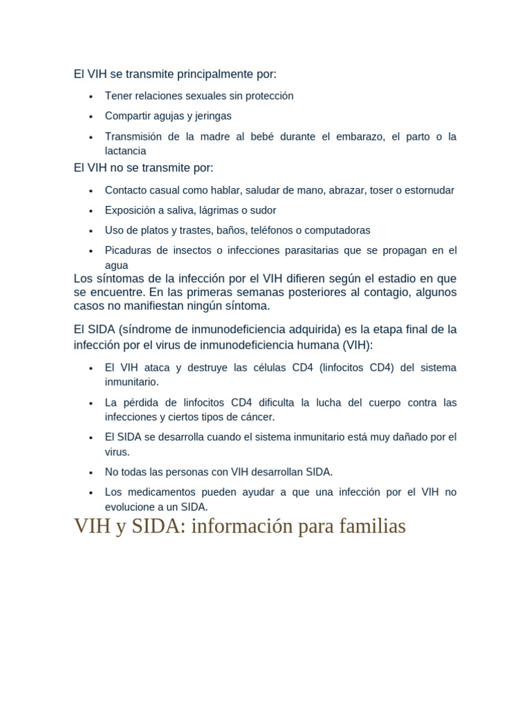 El VIH Se Transmite Principalmente Por | PDF | VIH / SIDA | VIH
