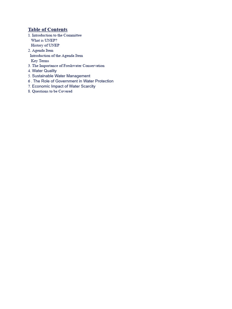 Unep - Akamun - Study Guide | PDF | Fresh Water | Water Pollution