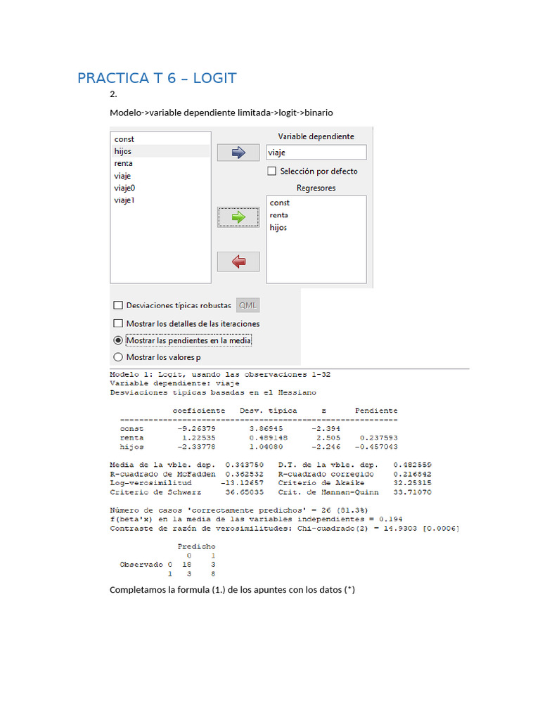 Practica T 6 - Logit: 2. Modelo - Variable Dependiente Limitada - Logit ...