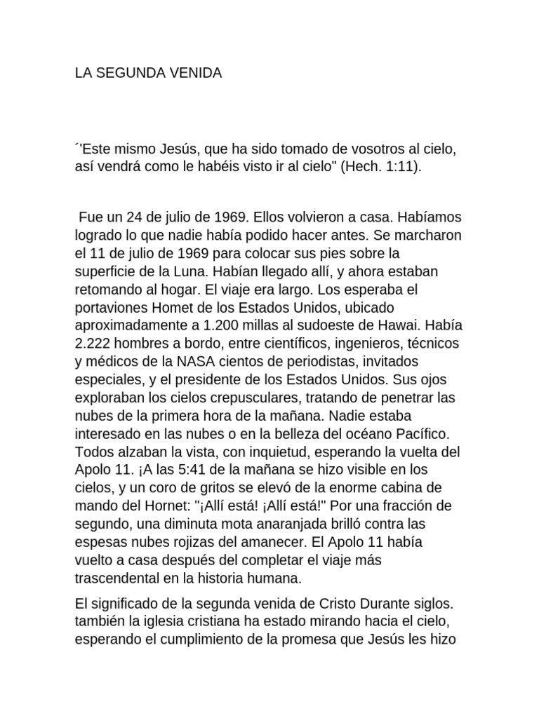 La Esperanza de la Segunda Venida | PDF | Cristo (título) | Segundo ...