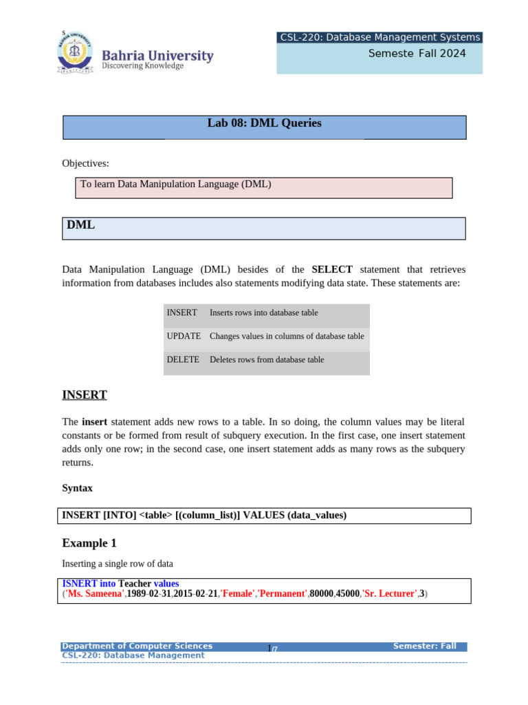 Lab 9 19112024 122205pm | PDF | Sql | Databases