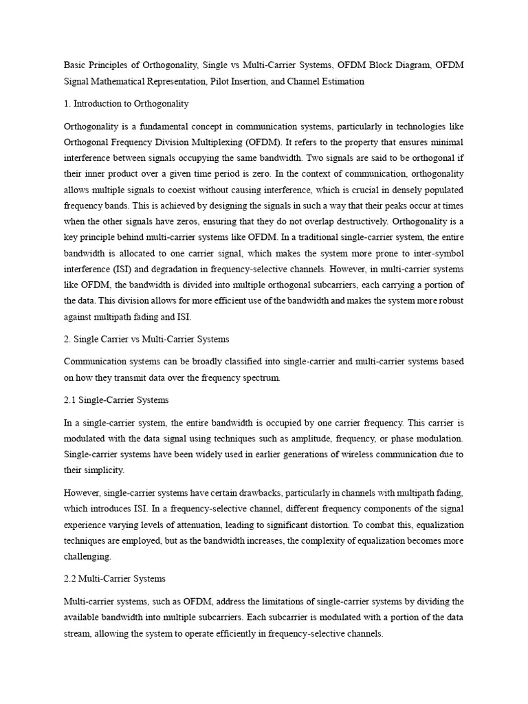 OFDM Fundamentals and Channel Estimation | PDF | Orthogonal Frequency ...