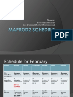 MAPROD2 Schedule