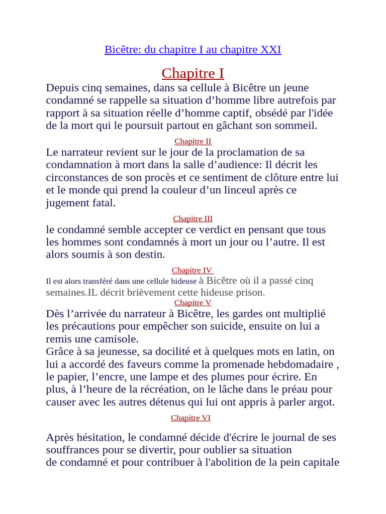 Dernier jour d'un condamné à Bicêtre | PDF