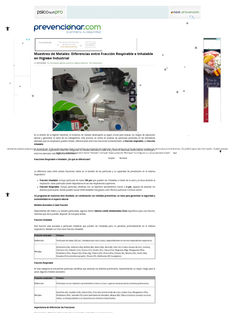 Diferencias entre Fracción Respirable e Inhalable | PDF | Higiene ...