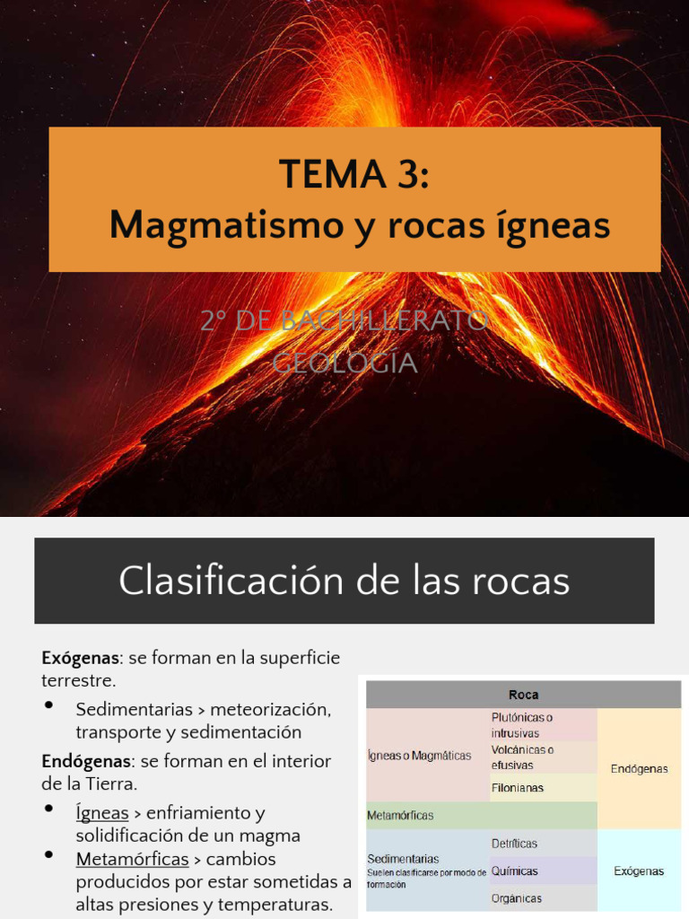 Magmatismo y Clasificación de Rocas Ígneas | PDF | Magma | Roca ígnea