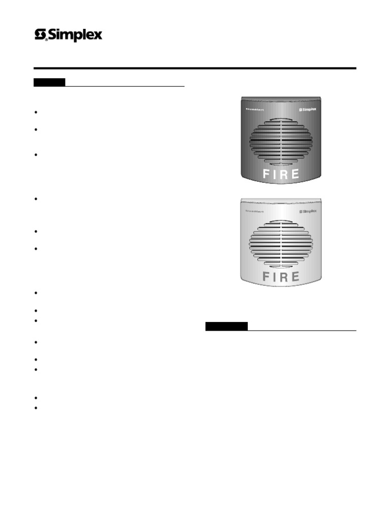 Truealert Notification Appliances: Features | PDF | Decibel ...