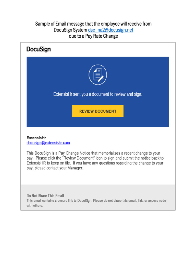 Pay Rate Change Notification Email | PDF